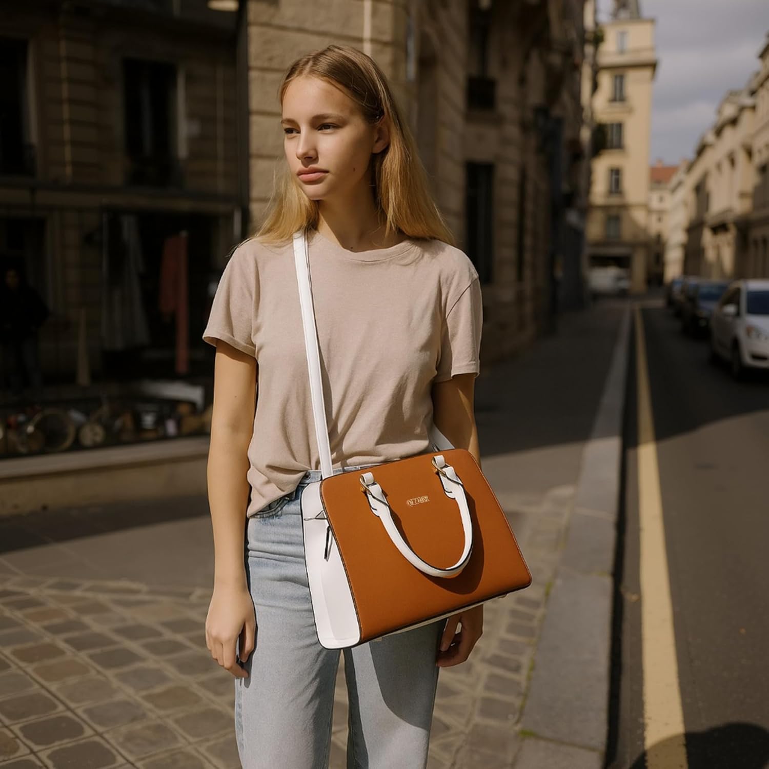 Qiyuer Satchel Purses For Women Top Handle Bag Purse And Wallet Set Work Tote Bags 2pcs - Image 2