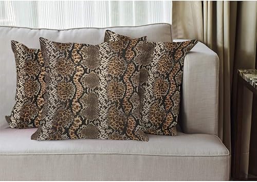 Miniatura 2 de EKOBLA Funda de almohada de piel de serpiente y leopardo, animales exóticos tropicales, vida silvestre, naturaleza, acogedora funda de cojín