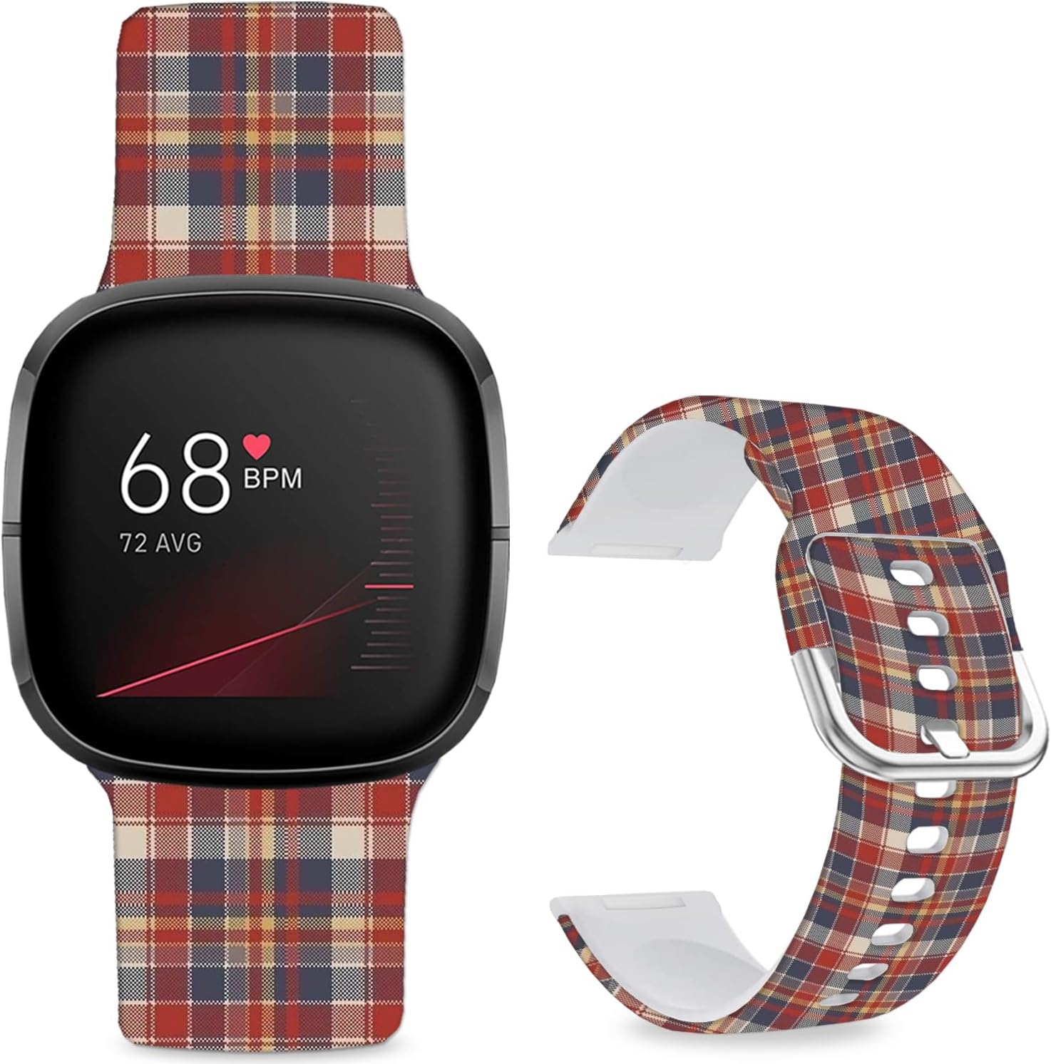 Floral Pattern Printed Cartoon Watch Bands Compatible with Fitbit Versa 4/ Versa 3/ Fitbit Sense 2/Sense Band Soft Silicone Sport Cute Strap Replacement Wristband for Men Women Teens.