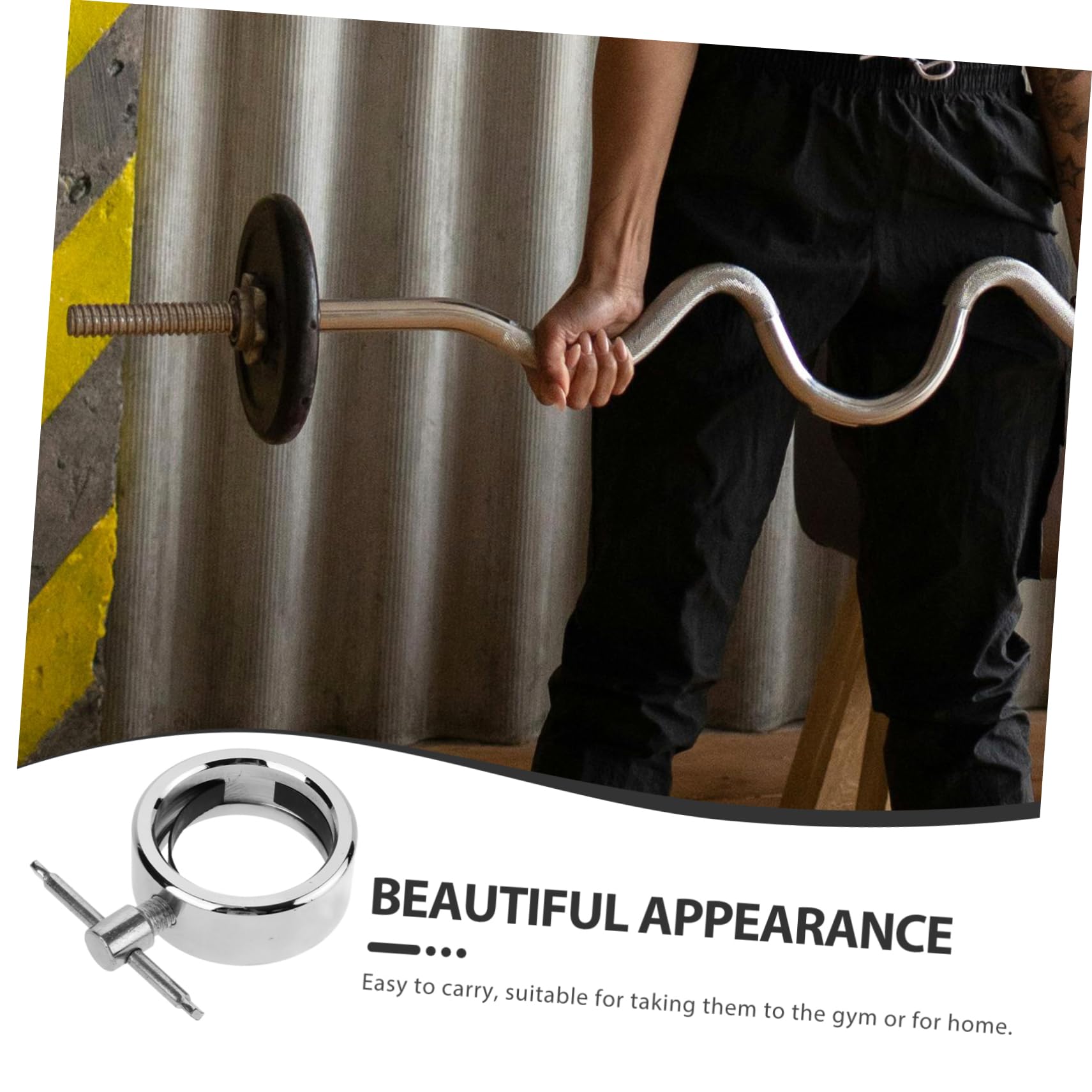 BESPORTBLE Weightlifting Barbell Clip Pole Buckle Lock Barbell Collar Heavy Duty Pole Clamp