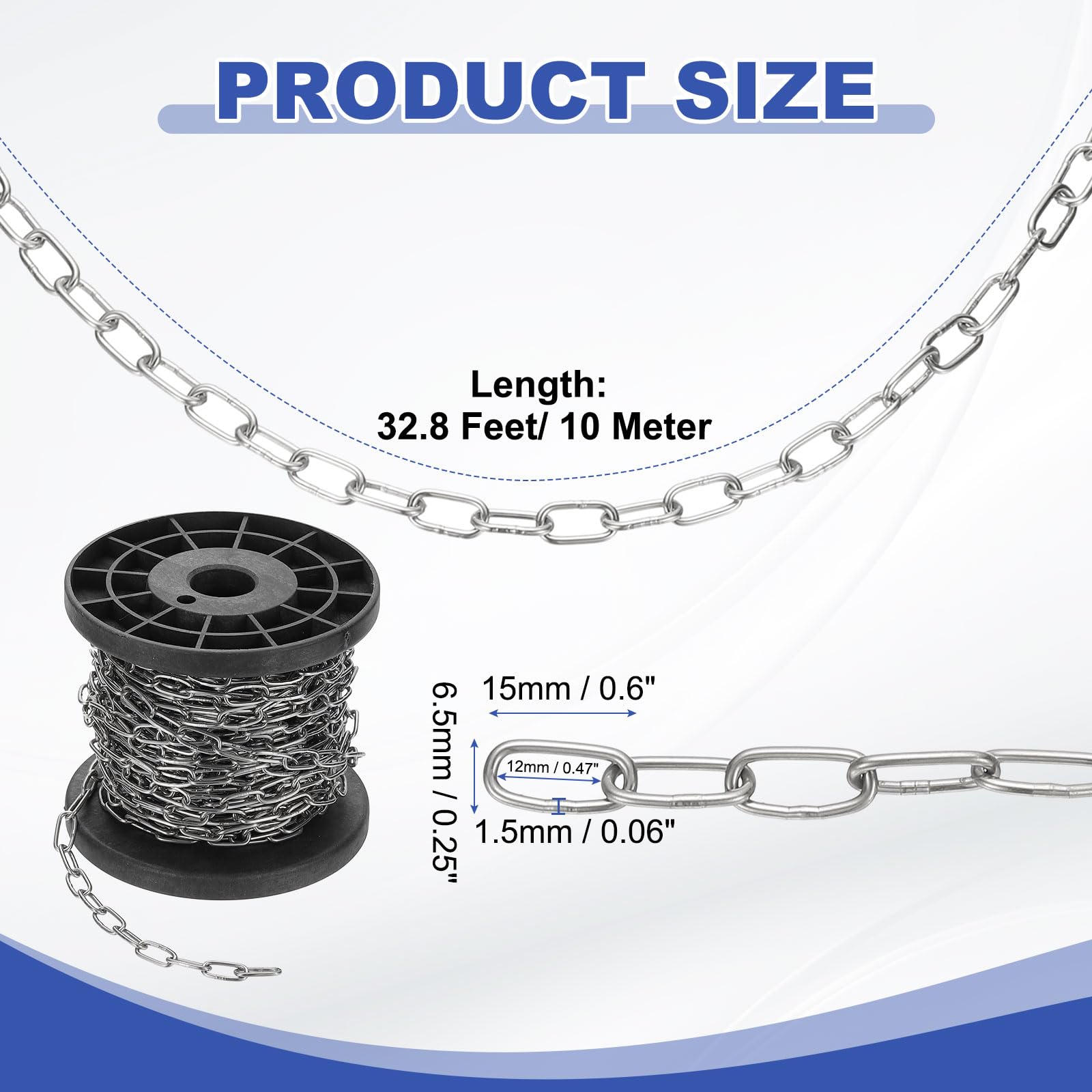 PATIKIL 32.8ft SUS304 Stainless Steel Chain - Image 2
