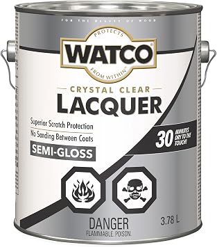 1 gal Rust-Oleum 63131 Clear Watco Brushing Lacquer, Semi-Gloss