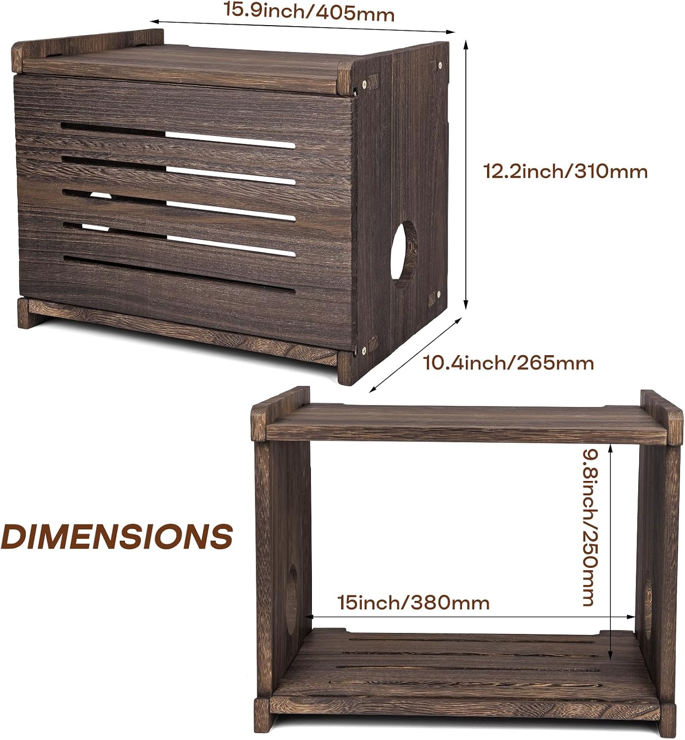 Router Shelf Projector Shelf Projector Stand Router Storage Box Modem Cable Router Cover Organized Power Strip Cable Management Hider Rack by Wood