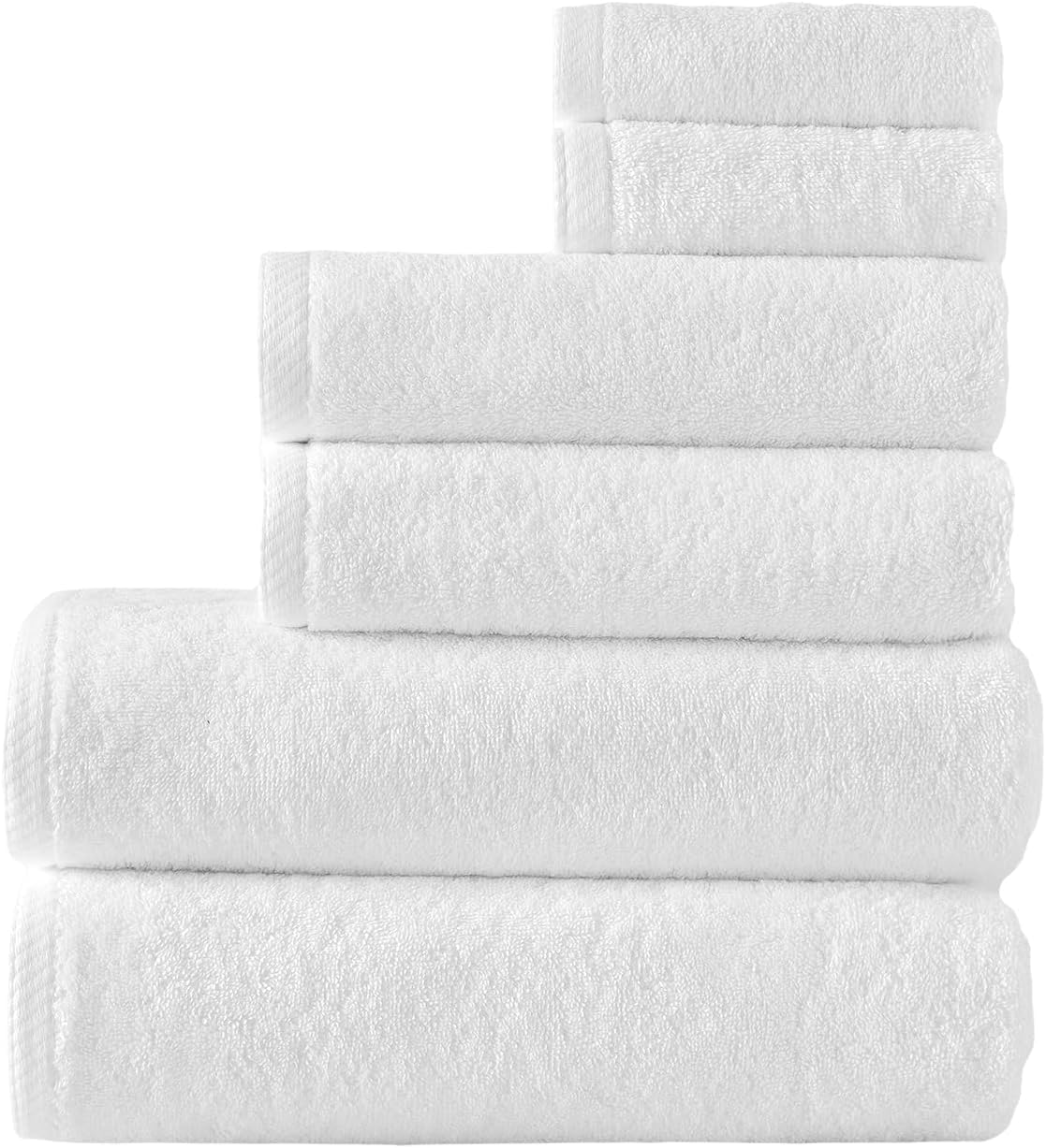 Smart Choice Towels Set Includes 2 Bath, 2 Hand & 2 Washcloths Towels Soft Feel Cotton Quick Drying Highly Absorbent Durable For Hotels, Bath Towels