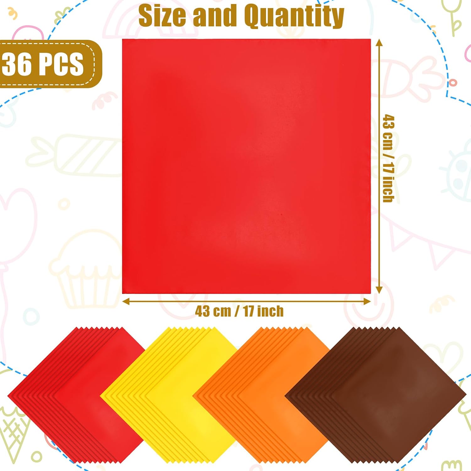36 Pcs Thanksgiving Fall Cloth Napkins 17 x 17 Inch Fall Polyester Dinner Washable Napkins Bulk for Wedding Party Holiday Banquet Table Supplies,Yellow Red Orange Brown