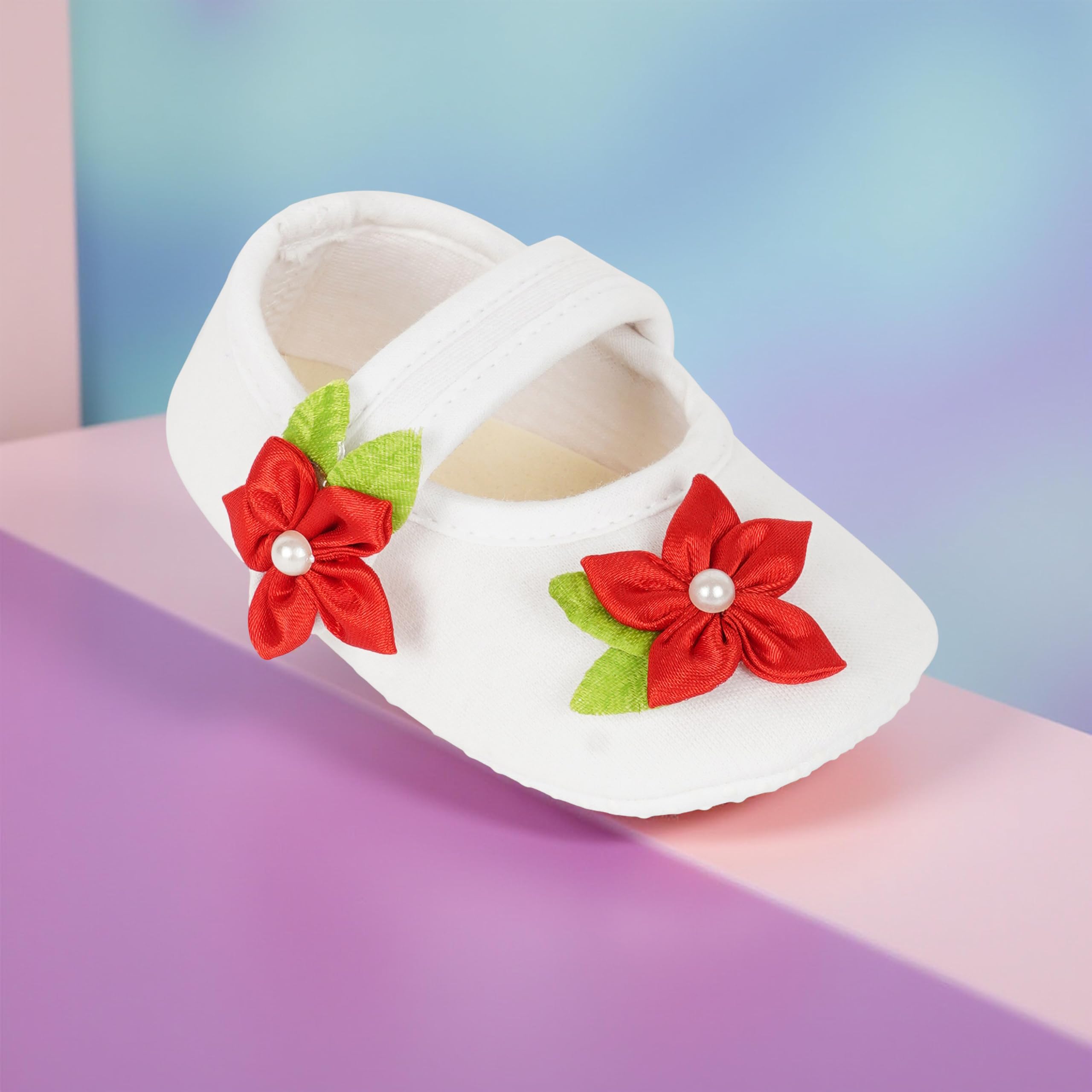 Baby's Cotton Booties Shoes (White)-image-2