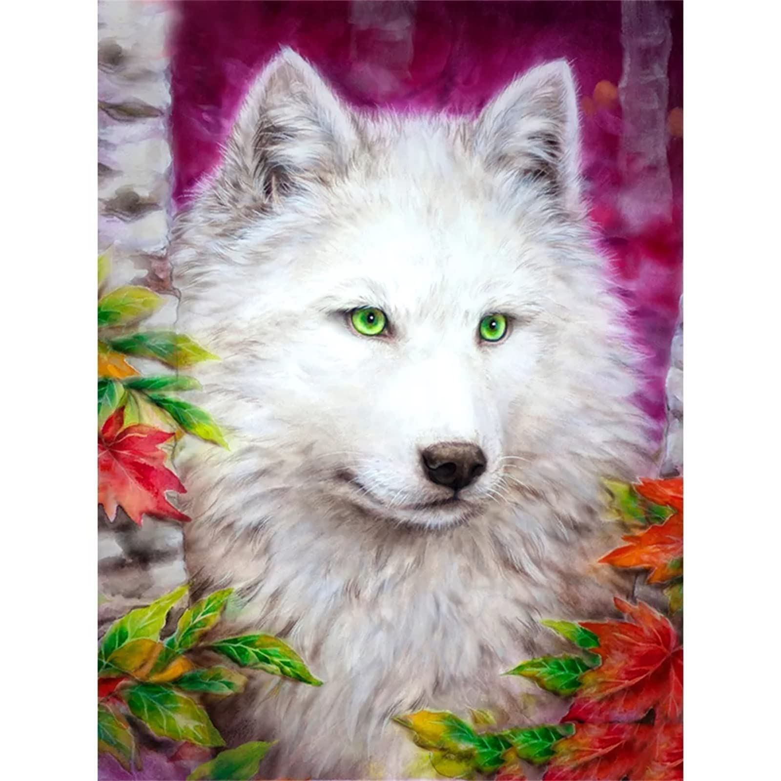 5D Diamond Painting Wolf Diamond Painting Volwassen Landschap, DIY Diamant Borduurwerk Volledige Kit Strass Kruissteek Kristal Stippen Schilderij voor Thuis Muur Decor Schilderij, Cadeau 50 x 70 cm 78