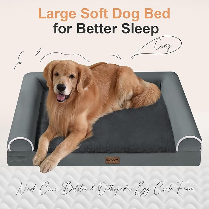 Cama Ortopédica para Perro Mediano Grande Lavable con Borde miniatura 2