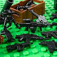 Vista 28 de Paquete de armas, juego de juguetes militares, modelo de bloques de construcción para figuras de soldado, equipo del ejército, piezas y accesorios
