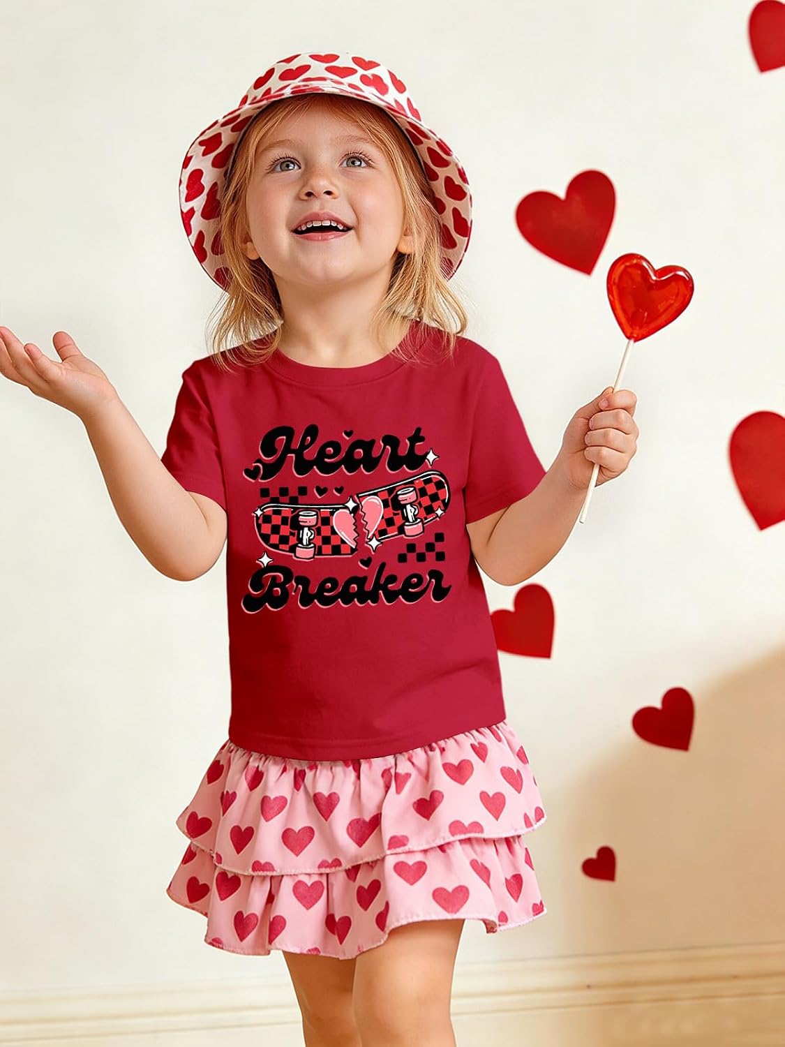 Toddler Valentine Shirt Boys Girls Valentines Day Tshirt Little Kid Funny Cute Graphic Tee Tops 2-7T