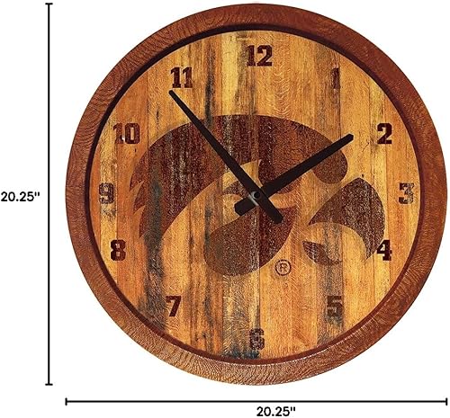 Miniatura 94 de The Fan-Brand NCAA Oklahoma Sooners: Faux Barrel Top Wall Clock Sports Team Bar Sign Décor - Home Man Cave, Party Decoration - Made On Demand