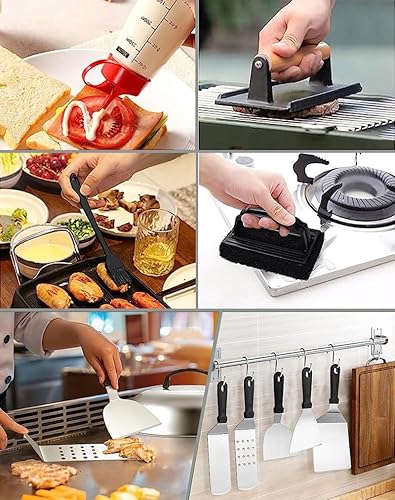 Miniatura 4 de MURRI&MURRDI Juego de 149 herramientas para parrilla de parrilla, kit de accesorios de parrilla de acero inoxidable para Blackstone y chef de