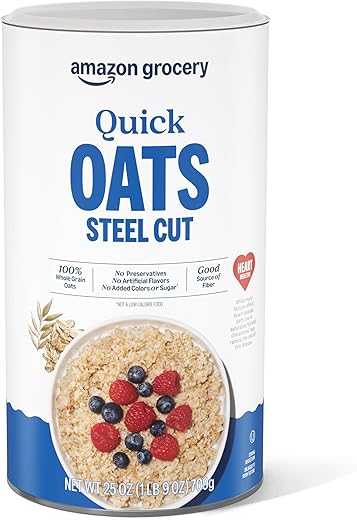 Amazon Brand - Happy Belly Steel Cut Oats, 25 Ounce