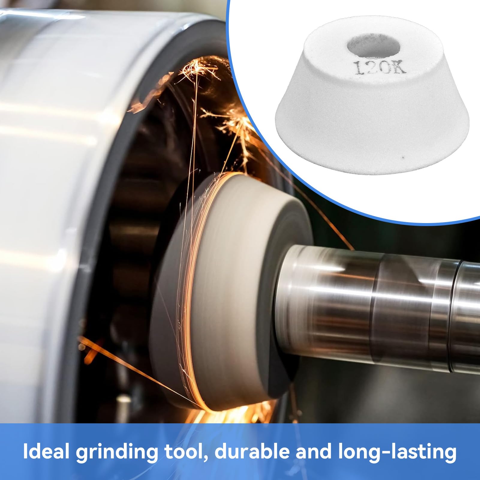 White Corundum Flare Cup Grinding Wheel, Bowl-Shaped High Hardness Durability Ceramic Grinder 75 * 32 * 20mm(120#)