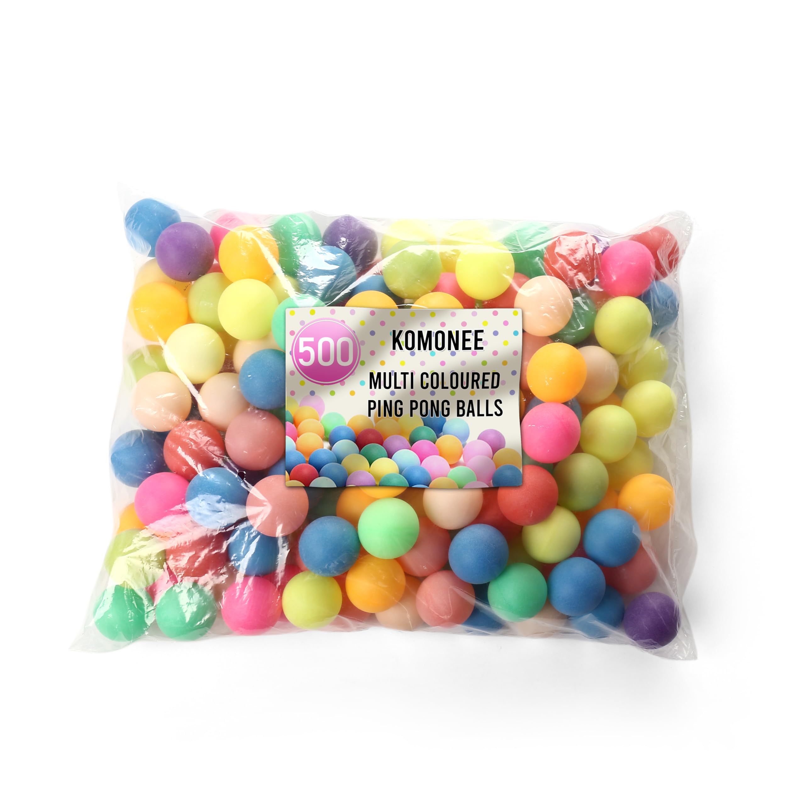 500 x Ping Pong Balls Table Tennis 40mm Mixed Colours with No Logos Ideal for Cat Dog Pet Toy School Crafts — image 1