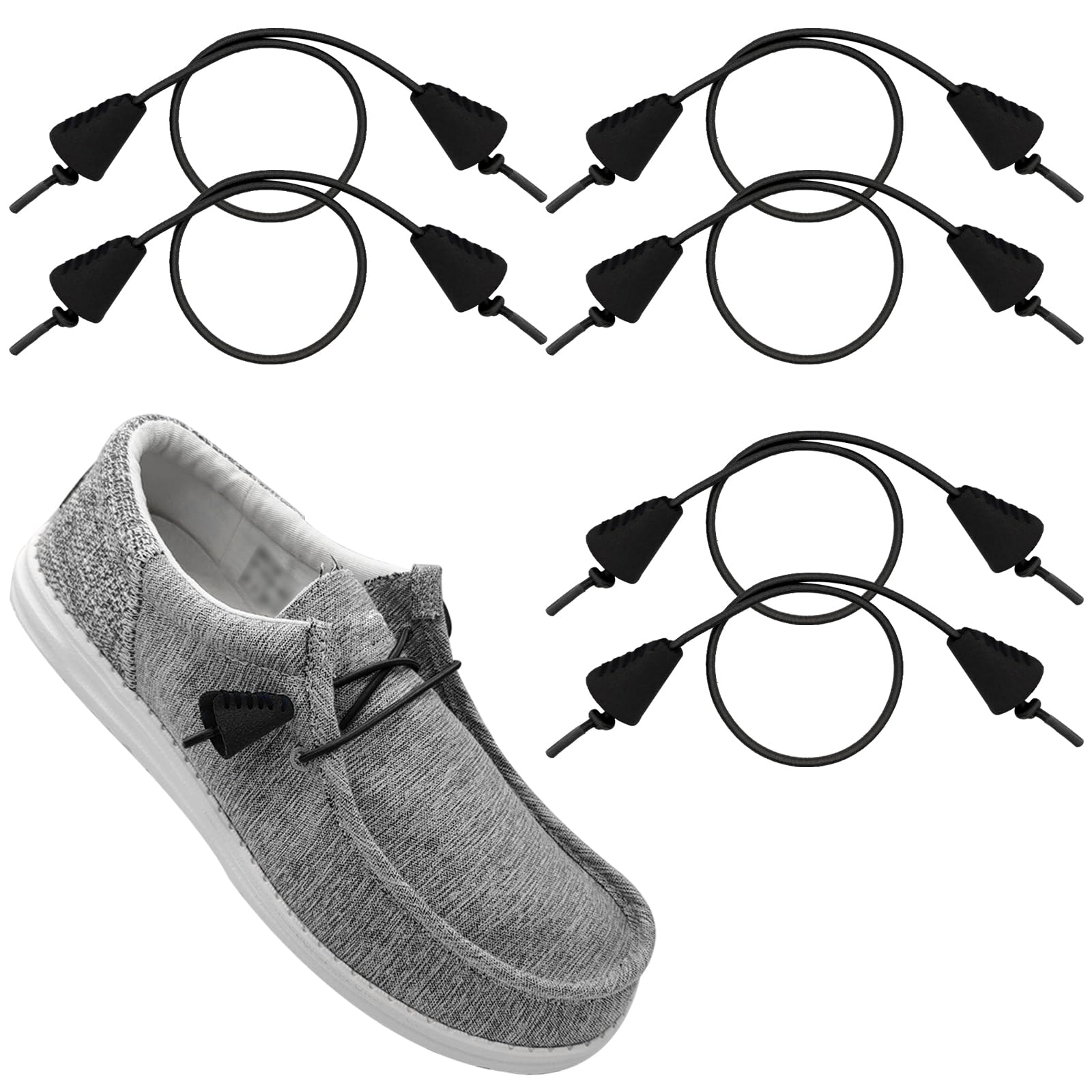 UamGlsob 3 Pairs Elastic Shoe Laces for Hey Dude Shoe,Bungee Stretchy Shoelaces No Tie,Shoe Strings Replacement Stretch Laces