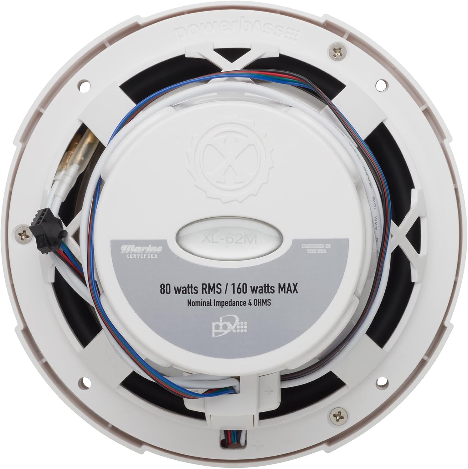 PowerBass XL-62M - 6.5" Marine Coaxial Speakers with RGB LED - Pair