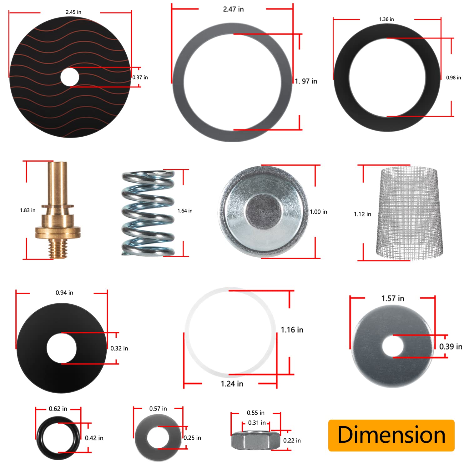 Los kits de reparación RK34-600XL se adaptan a la válvula de reducción de presión de la serie 600 RK34-600 se adapta a los 3/4 "600 y sin plomo 600XL