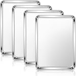 E-far Large Baking Sheet, 20”x14” Stainless Steel Cookie Sheet Pan for Oven, Non Toxic Metal Baking Tray for Cake Cookies, Healthy & Rust Free, Mirror Finish & Dishwasher Safe, 1 Pack