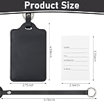 4 Étiquette à bagages, Anyos PU Etiquettes de sac de voyage en cuir Valises Bagages Étiquettes avec nom ID Protection de la vie privée des cartes