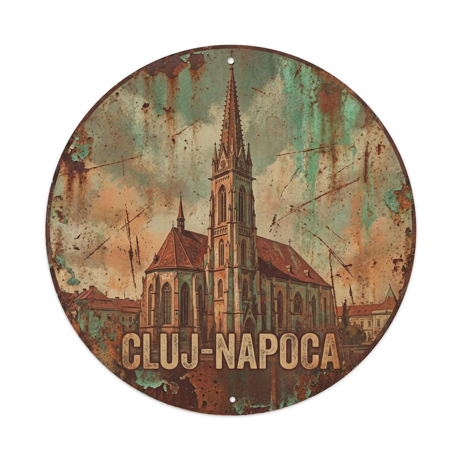 Galvaxio Style Romania Retro Travel Cluj-Napoca Metal Tin Sign
