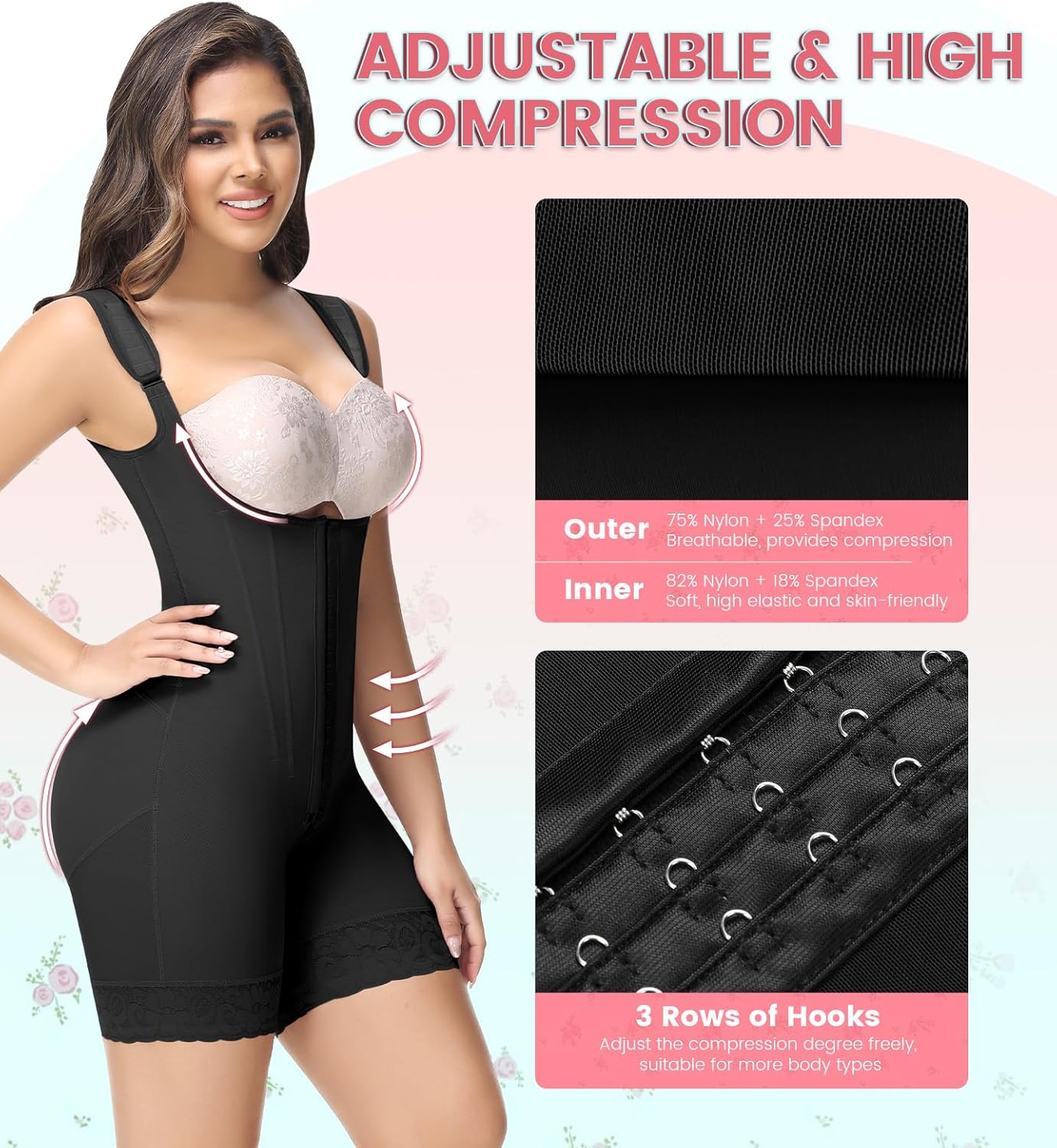 SHAPSHE Fajas Colombianas Moldeadoras De Cintura Y Abdomen Faja Body Shaper Stage 2 Faja Compression Garment Stomach Shapewear Tummy Fupa Control for Women Black XS - Image 2