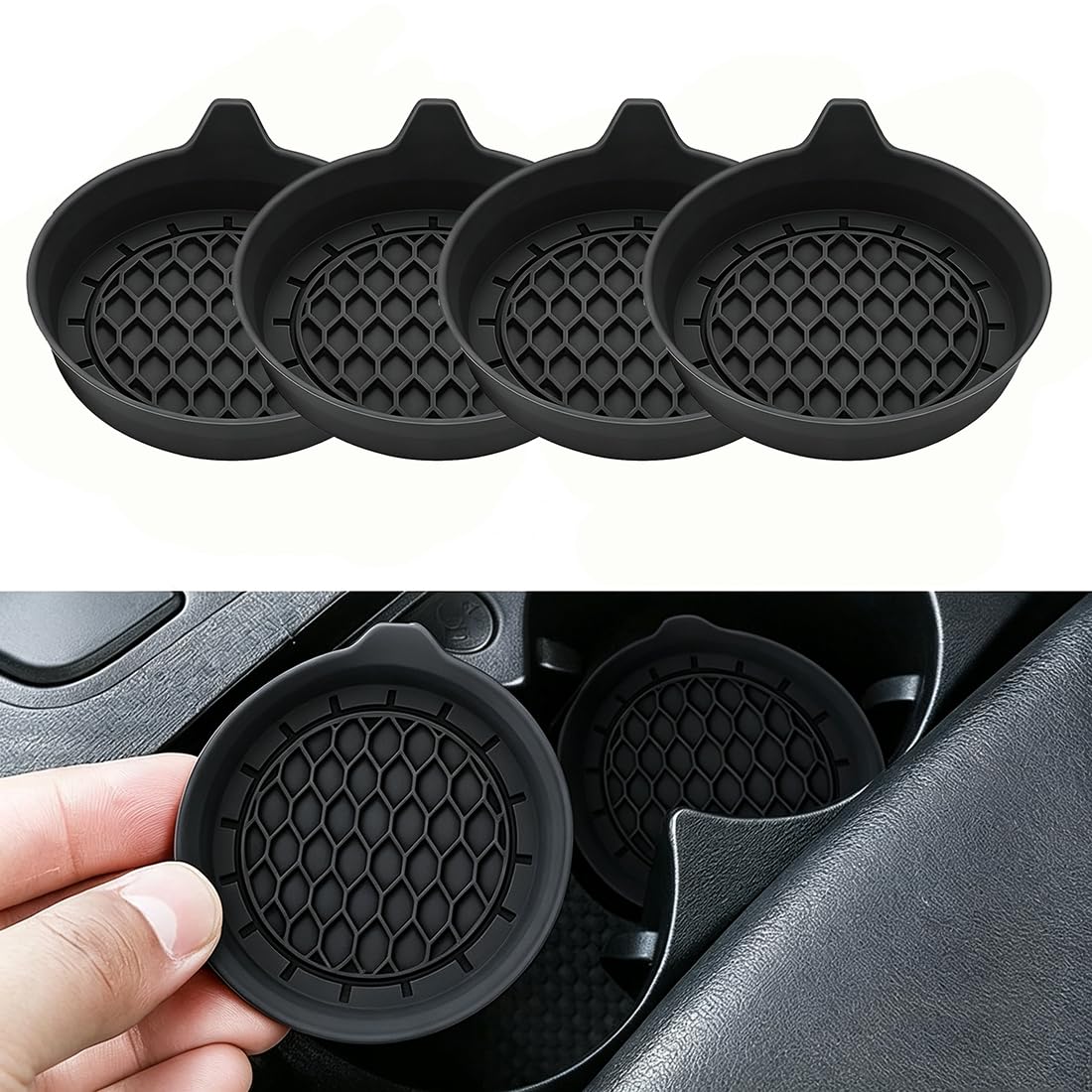 YUANQI 4 Pcs Car Cup Holder Coaster for Kia Stonic 2017-2024