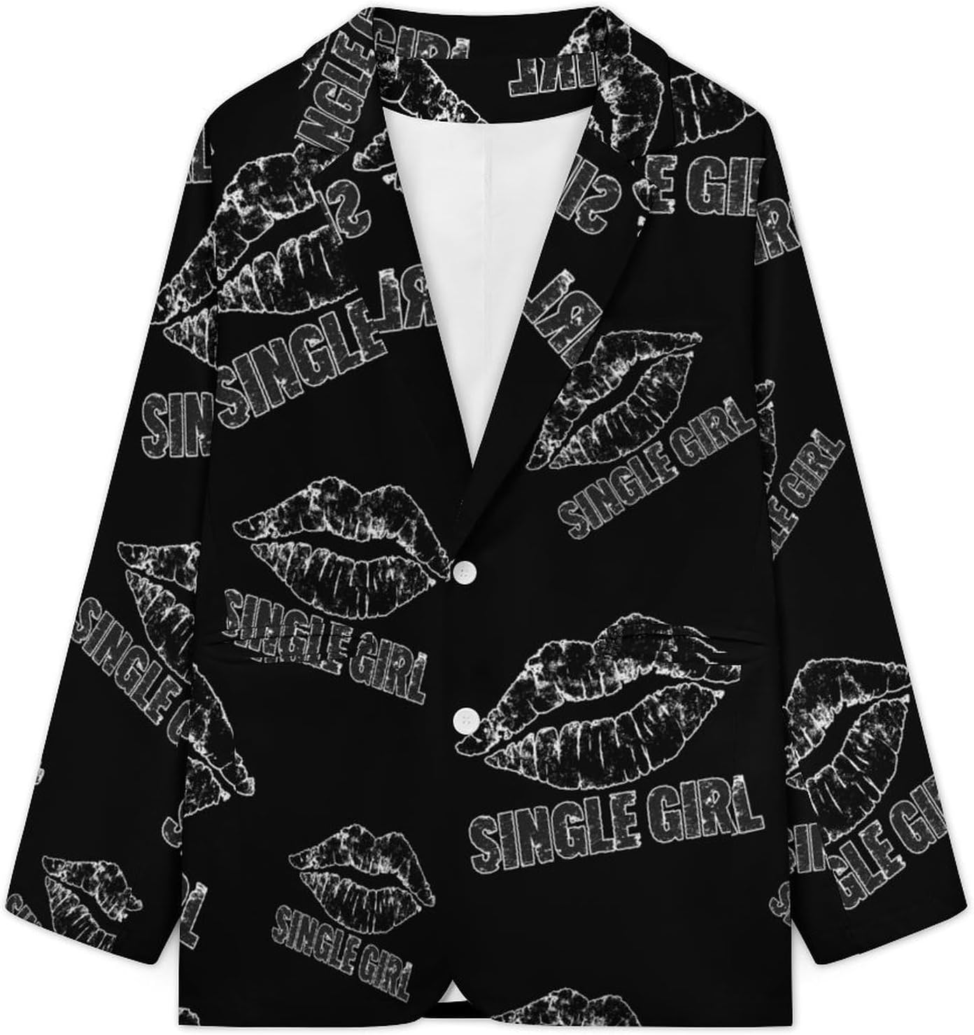 Single Girls Men's Blazer Sport Coat Jacket Two Buttons Business Casual Suit