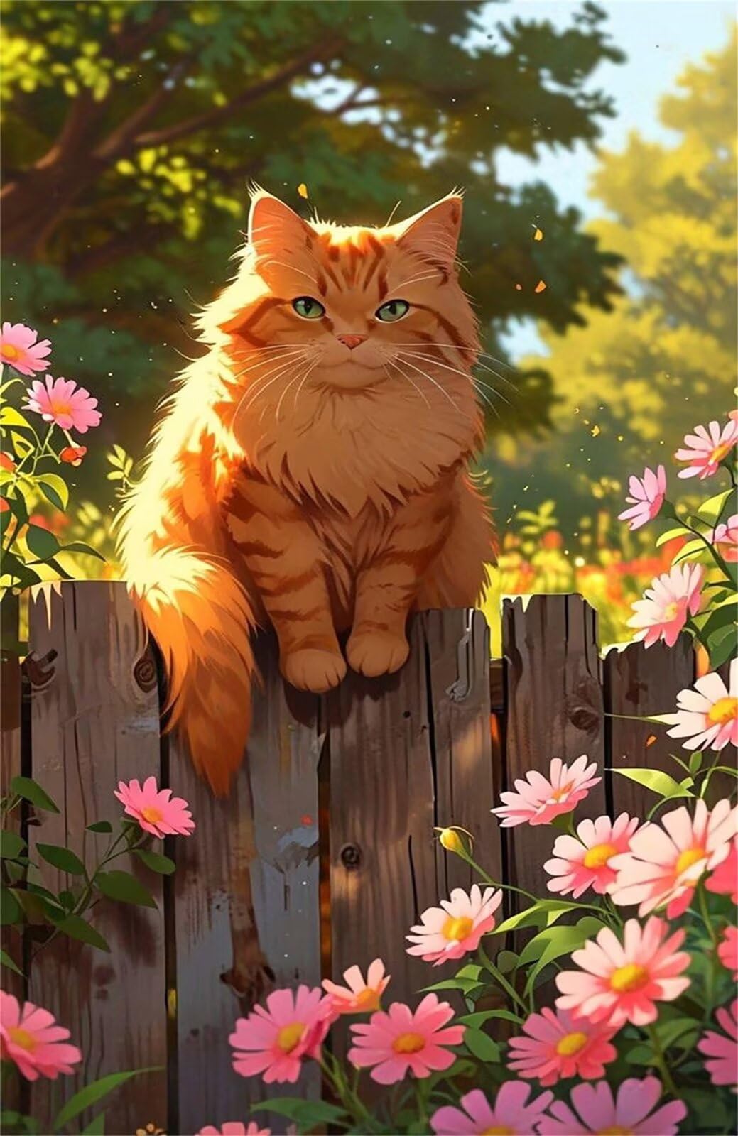 Puzzle 1500 Pezzi per Adulti, Fiori Gatto Arancioni, Rompicapo Classico per Passatempo e Relax, Splendida Decorazione per Pareti e Idea Regalo