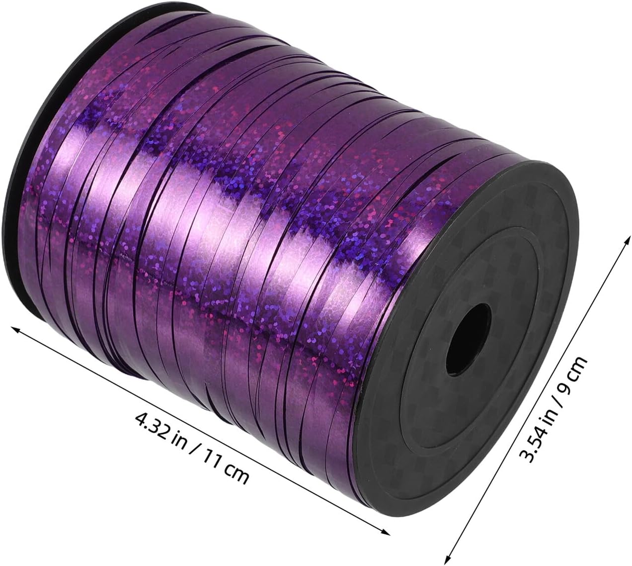 2pcs Holographic Purple Balloon String Curling Ribbon for Party Decoration and Wrapping with Shiny Metallic Finish, Suitable for Birthday, Christmas, Wedding, and Halloween