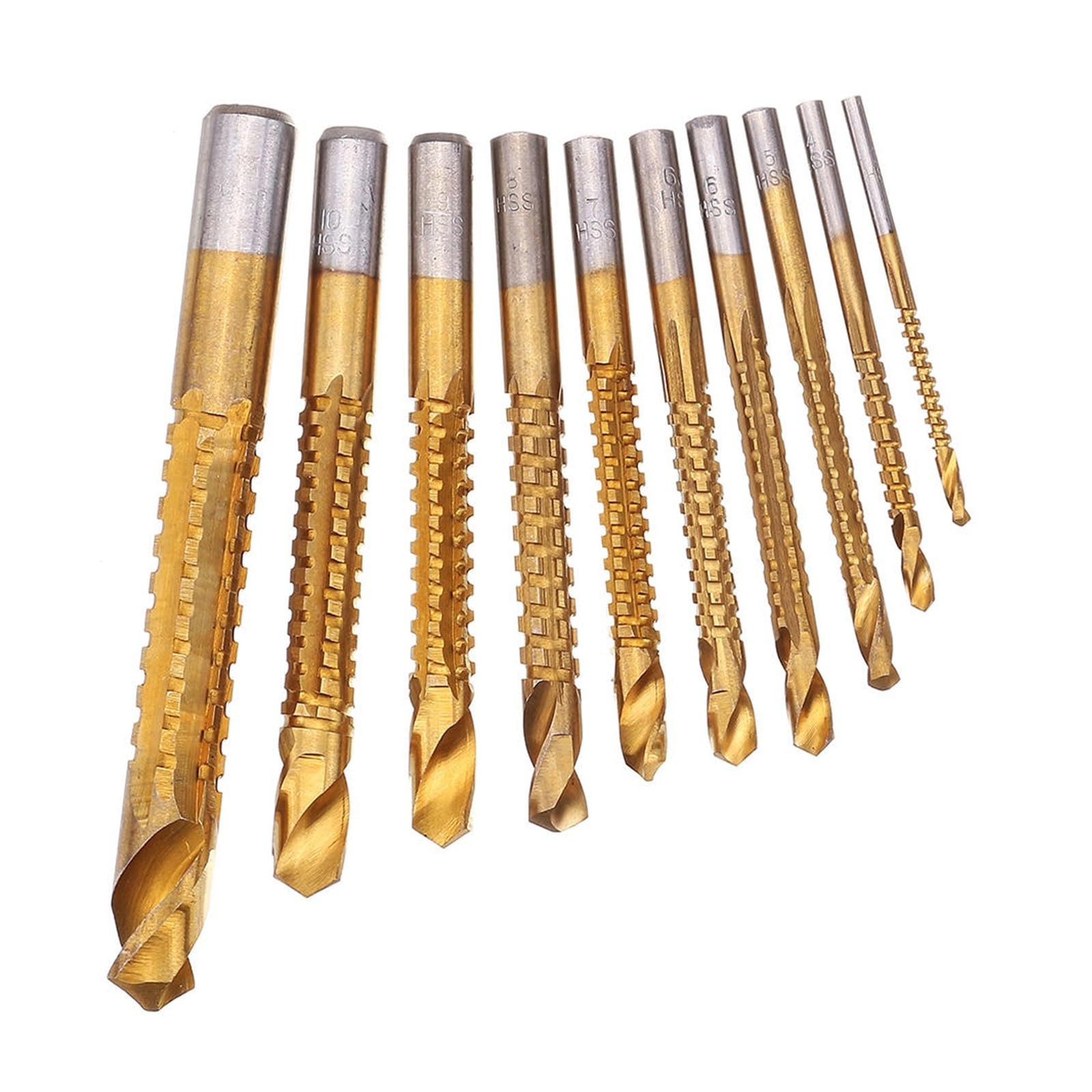 10 szt. 3-13mm zestaw wierteł spiralnych z powłoką HSS wiertło do rowków do cięcia drewna i metalu