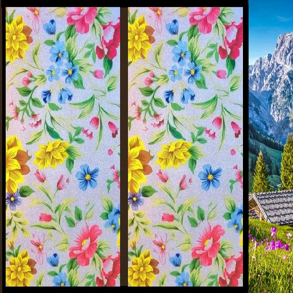 STICKSTUFF™ Premium Design Privacy Window Film Frosting Film Window Sticker Frosted Vinyl Sheets for Front Door Bathroom sidelight Small Windows - Multi Floral (24x25 Inch) (B0BBMDCLJY) Amazon Price History, Amazon Price Tracker