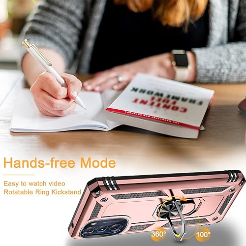 Miniatura 3 de Muntinfe Funda para Motorola Moto G 5G 2022 con 2 protectores de pantalla de vidrio templado, armadura de grado militar, a prueba de golpes, con