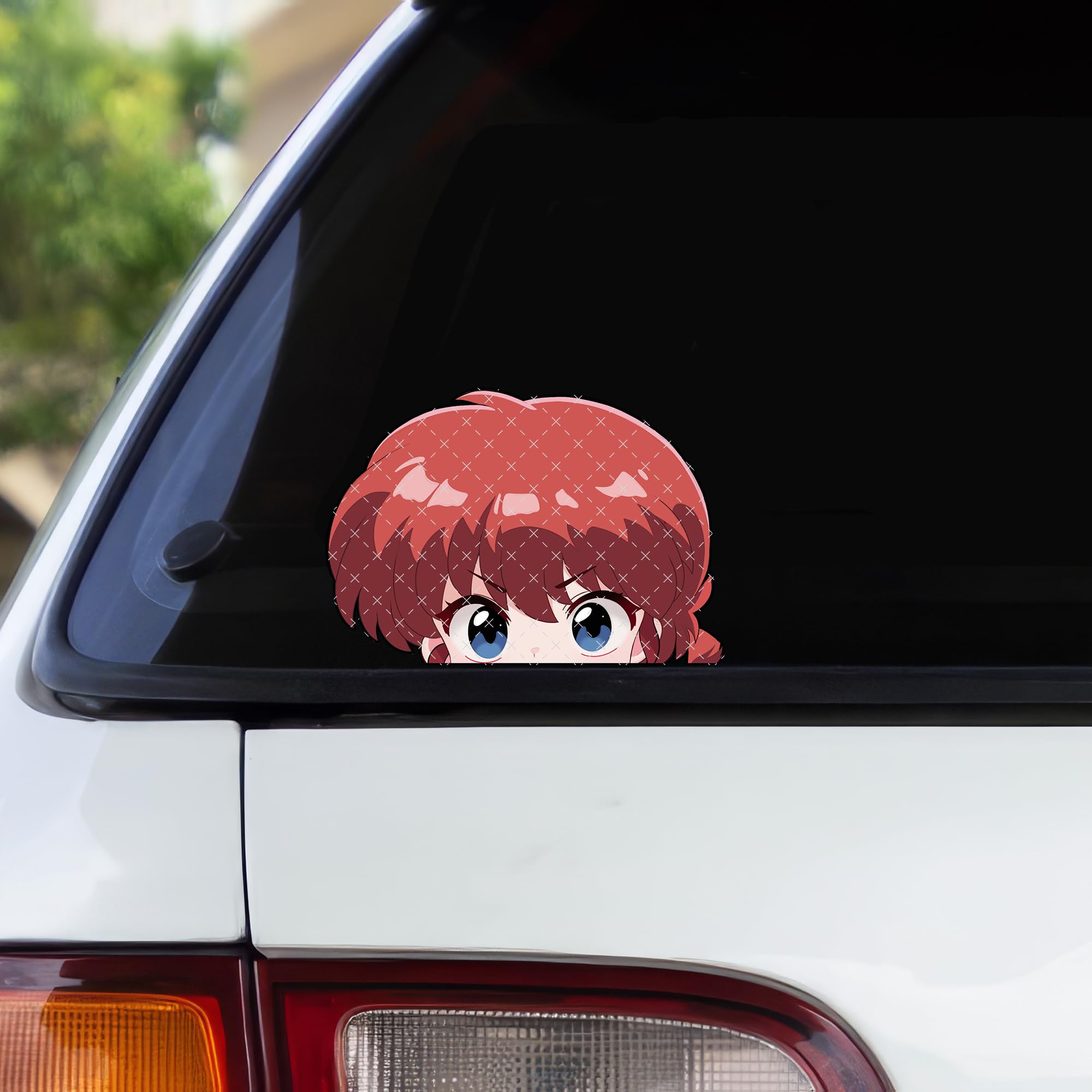Pure Print Cut Ranma ½ Peeker – Anime Classic Fanart Sticker – Wasserfest & UV-Beständig – 2 Stück 12x9 cm – Für Auto, Laptop & Retro Otaku Deko