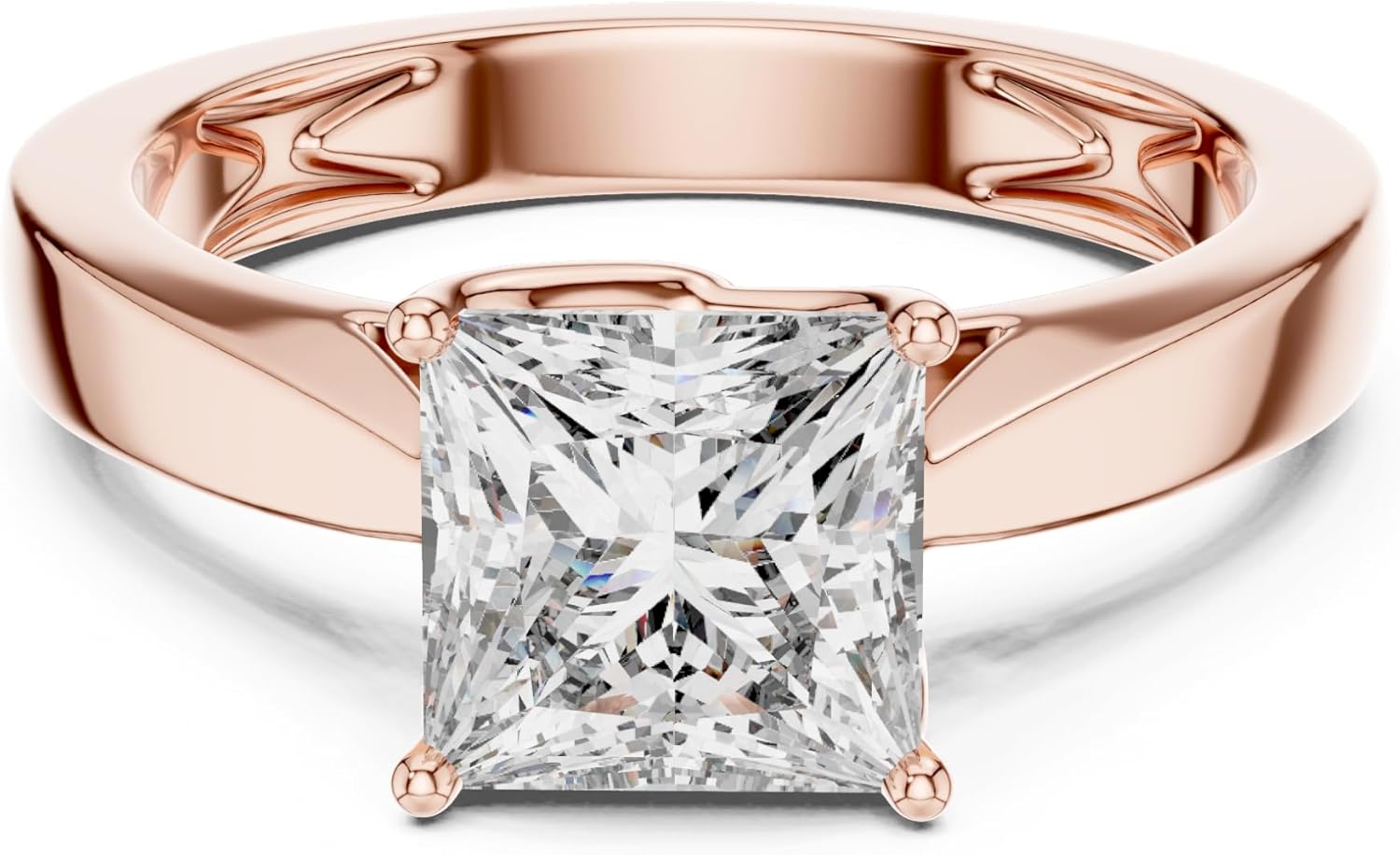 White Gold & 925 Sterling Silver Wedding Ring 1-2-3-4 Carat Lab Grown Diamond Ring Princess Cut Engagement Ring Solitaire Diamond Ring Sister's day Gift F-103