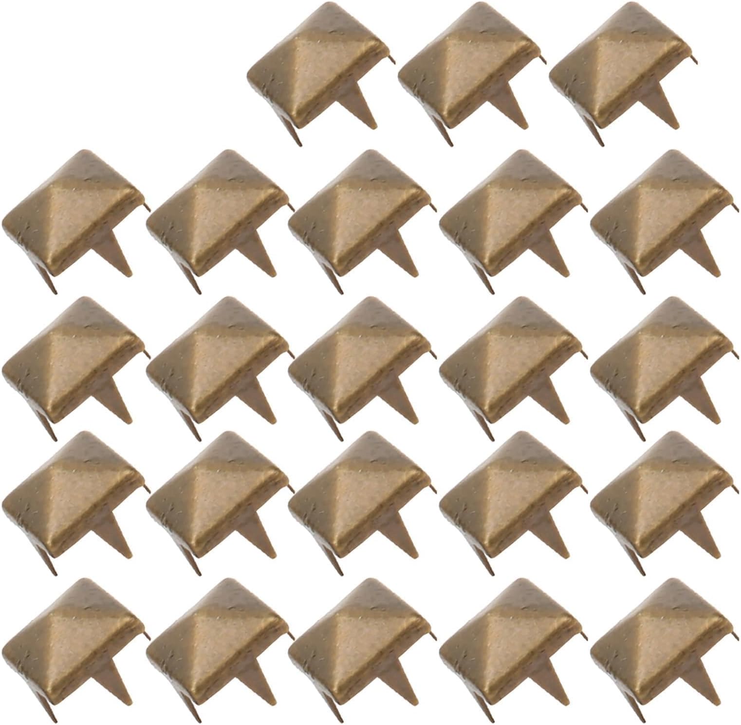 Sorandy 400 Sets Exquisite Spike Rivets Durable Leathercraft Square Studs for Bags Shoes Belt Accessories, Gold/Silver/Gun Color/Bronze, 4mm-7mm for Jackets Work Clothes Jeans (Bronze #24)
