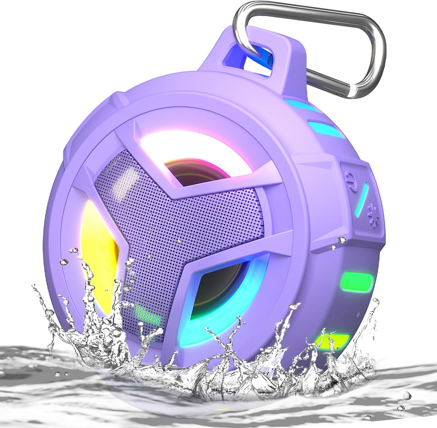 EBODA Bluetooth Shower Speaker, IP67 Waterproof Portable Wireless Small Speakers, Floating, 24H Playtime for Home, Beach, Pool, Kayak, Hiking, Boat Accessories, Gifts for Women, Girls – Purple