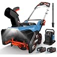 SENIX 60V 21" Cordless Snow Blower, Steel Auger, 3500W Brushless Motor, Heated Handle,13" Depth, 45FT Throw Distance, LED Lig