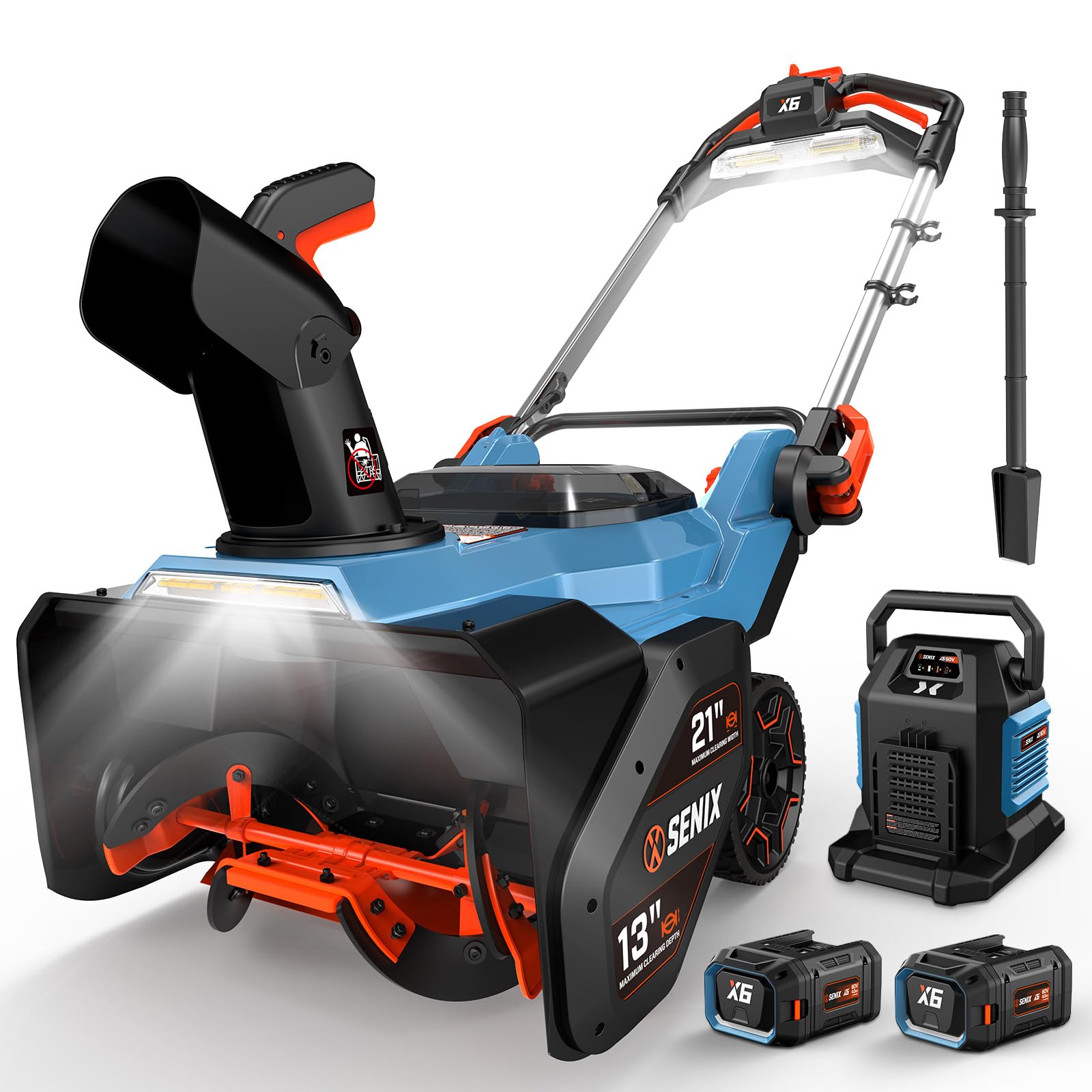 SENIX 60V 21 Inch Cordless Snow Blower