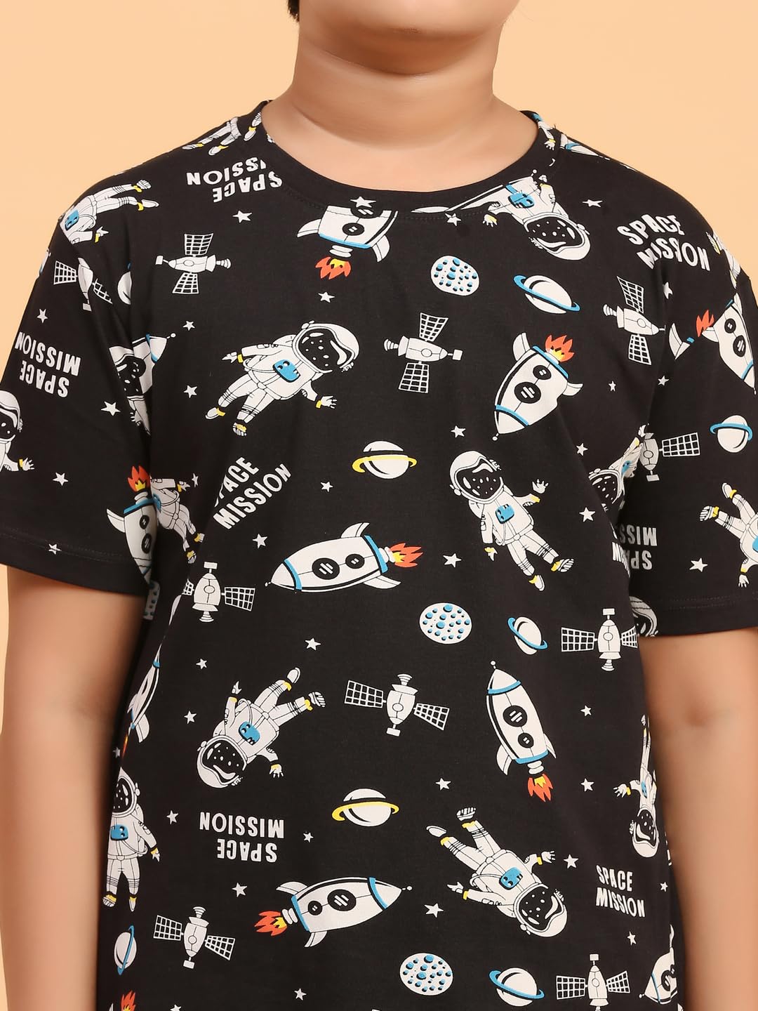 Ninos Dreams Black Space Mission Boys Shorts Coord set - Image 5 thumbnail