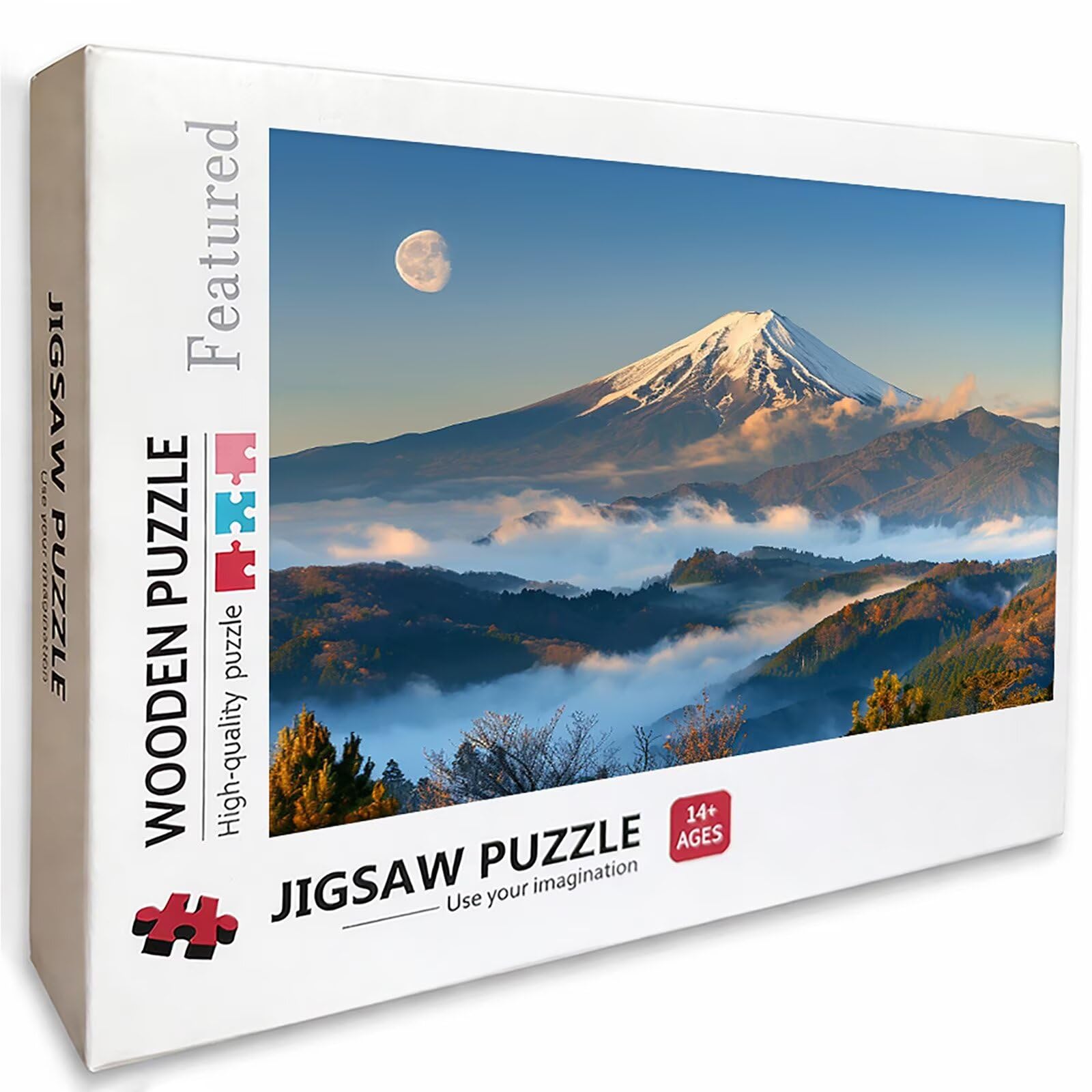 Mount Fuji 3000 Pieces Wooden Puzzle with Box, Jigsaw Puzzles for Adults Moon, Premium Wooden, Fun and Challenging Family Game, for Party Games Family Activity, Summer Room Decor, (48x32in), Q-6592