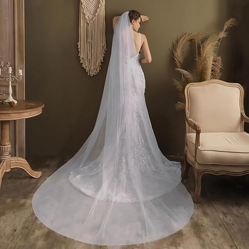 Miniatura 5 de AMBRE ADELE Long Tulle Wedding Veil for Brides