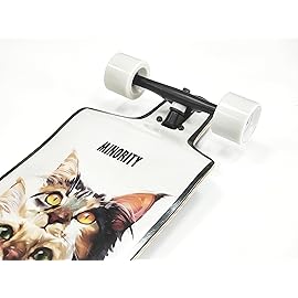 MINORITY Downhill Maple Longboard | 40-inch Drop Trough Deck | Made for Cruising Urban Commuting Ride (Kitty)