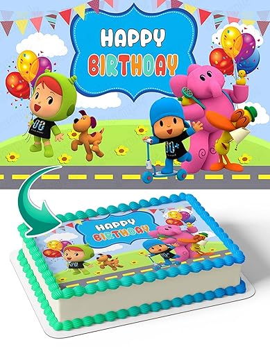 Cakecery Pocoyo Friends PFT - Decoración para pastel comestible de 14 hoja