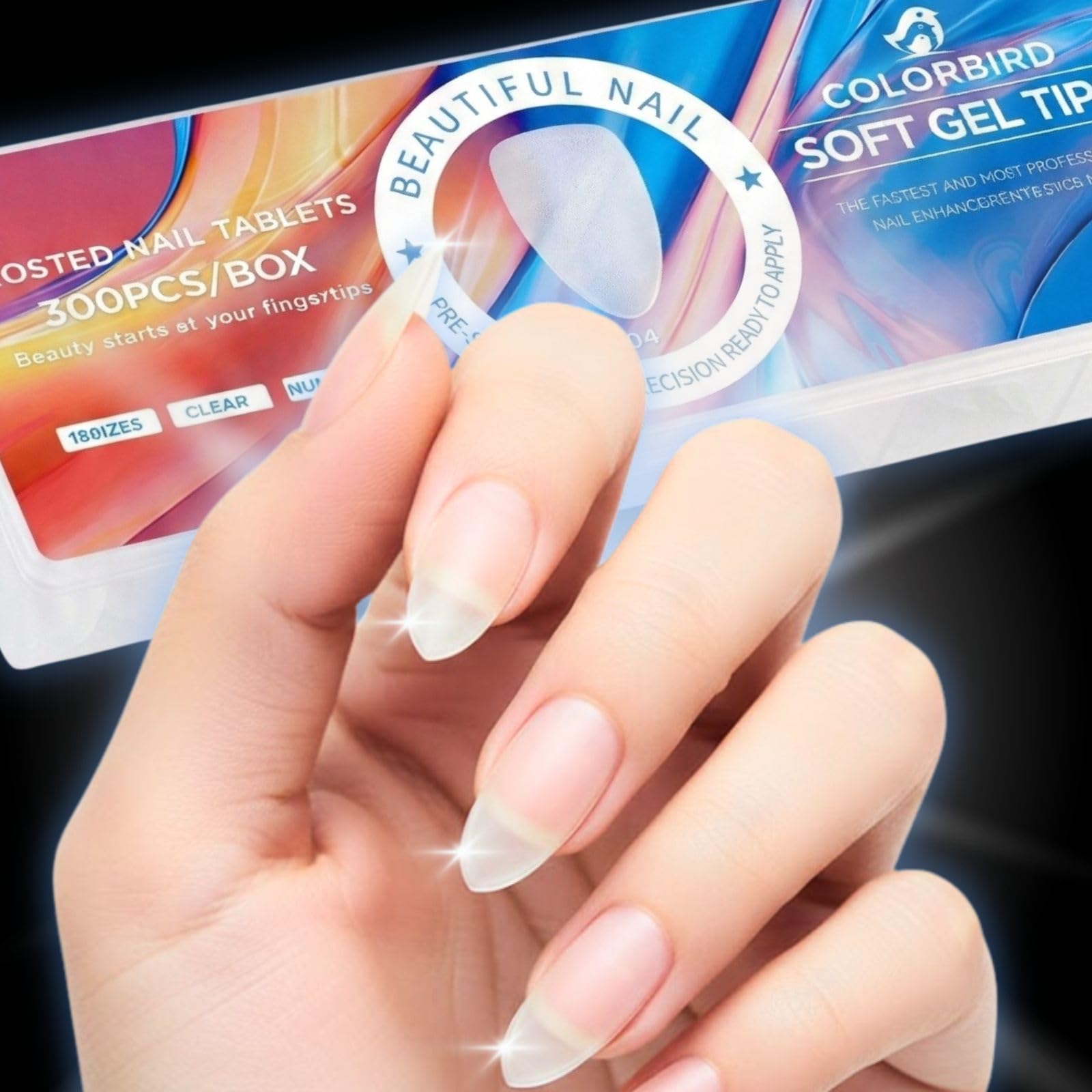 Amazon | COLORBIRD ネイルチップ 超薄 ショート クリア サンディング