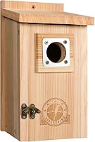 SISTERBIRD Cedar Bluebird House with 1-1/2" Entrance Hole & Stainless Steel Predator Guard - Outdoor Wren Swallow Birdhouse, Easy Assembly