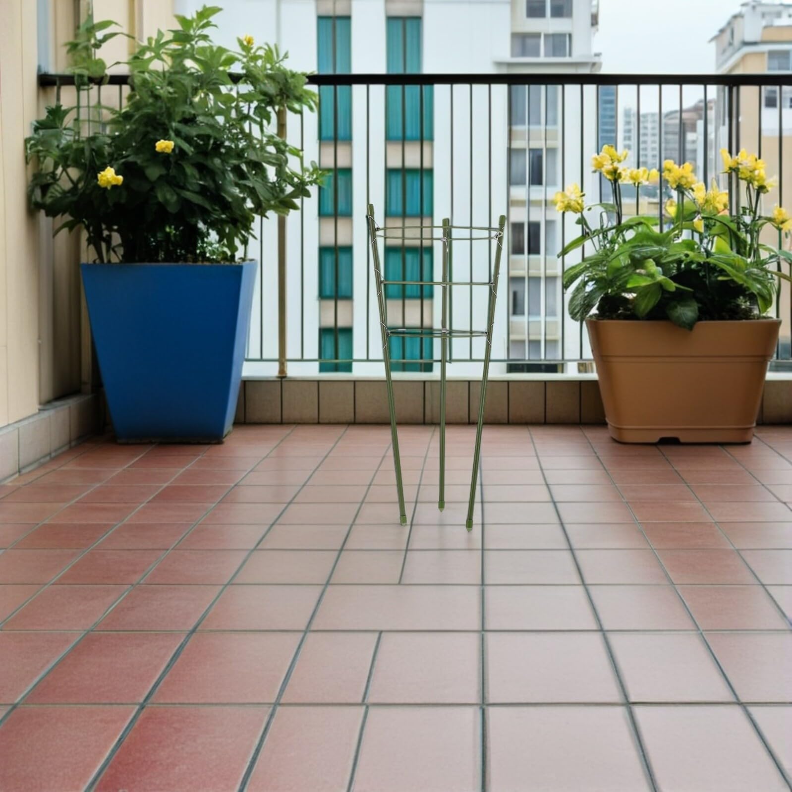 SHINEOFI Set da 6 Gabbie per Pomodori in Plastica 45 CM Traliccio per Piante Rampicanti da Balcone Struttura di Supporto per Orto e Giardinaggio Interno ed Esterno