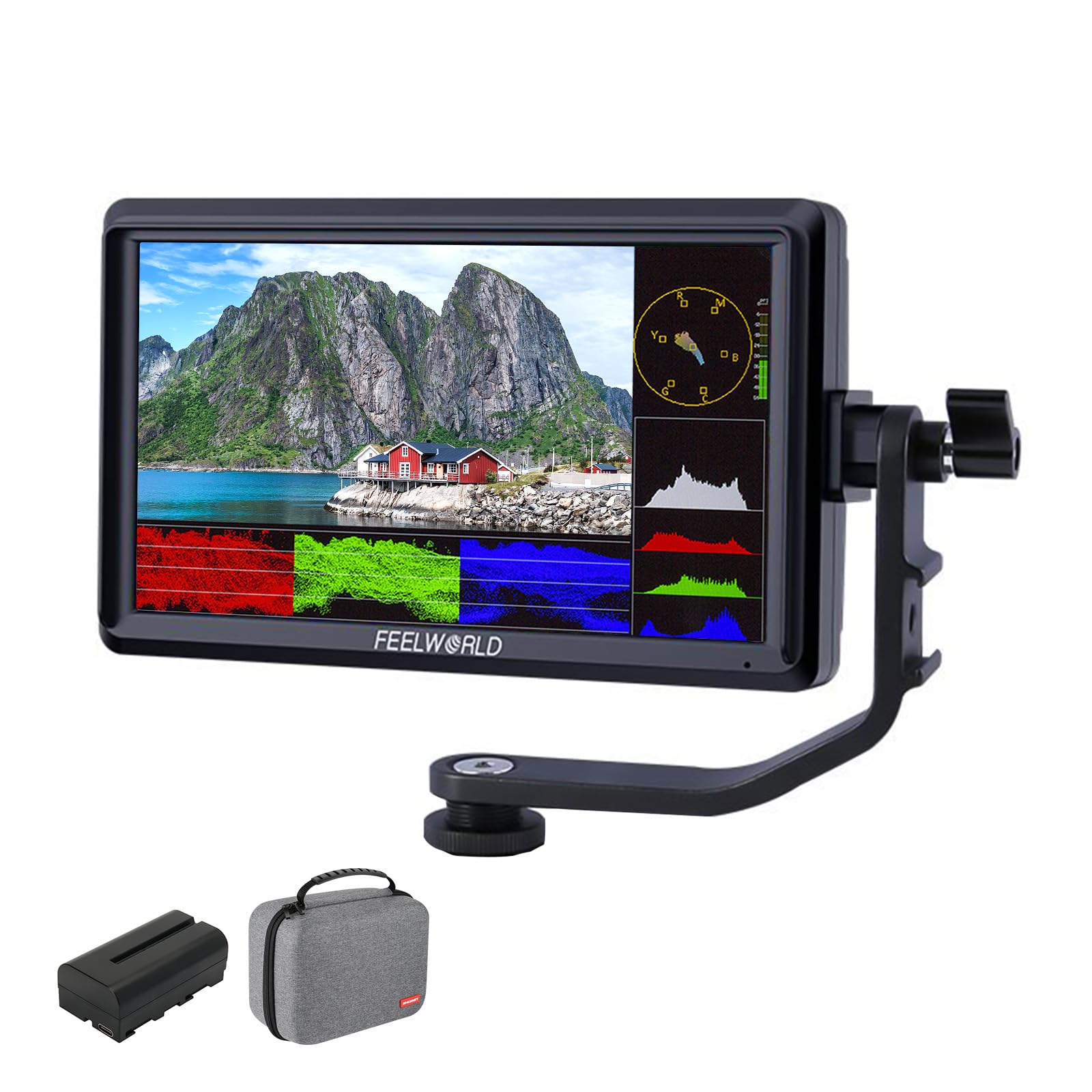 FEELWORLD FW568 V3 Monitor da Campo per Fotocamera, 15,2 cm IPS, 1920x1080, HDMI, 450cd/m², Supporto 4K