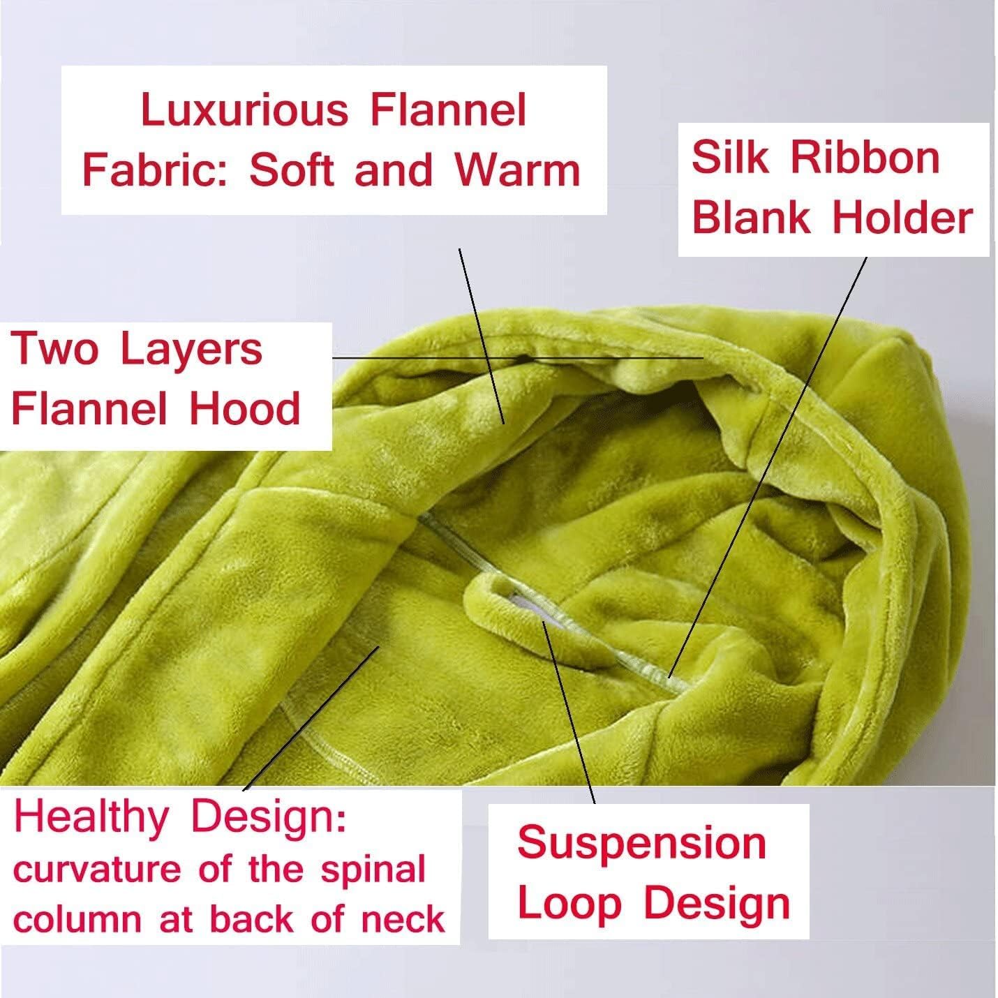 Flygo Womens Fuzzy Plush Long Hooded Robe Full Length Flannel Fleece Bathrobe Warm Housecoat - Image 5