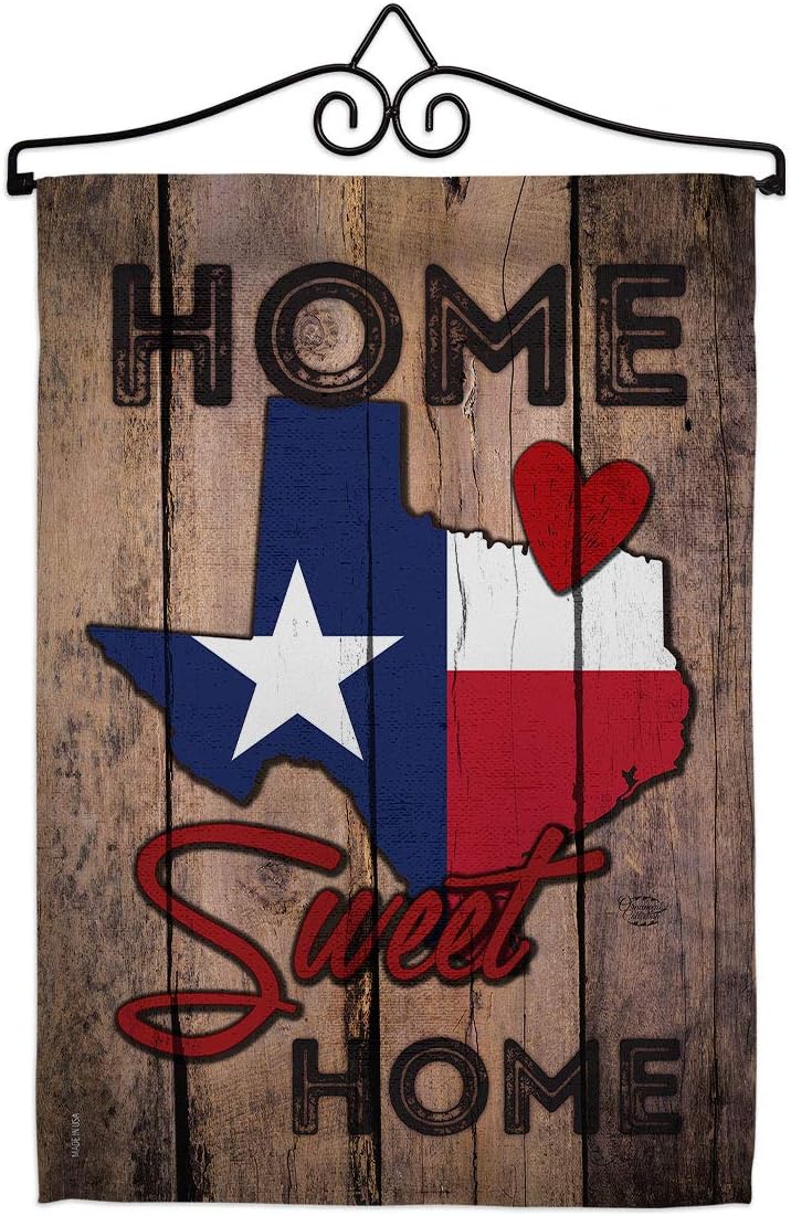 State Texas Home Sweet Garden Flag Set Wall Hanger Americana States USA American Territories Republic Country Particular Area Small Decorative Gift Yard House Banner Double-Sided Made In 13 X 18.5